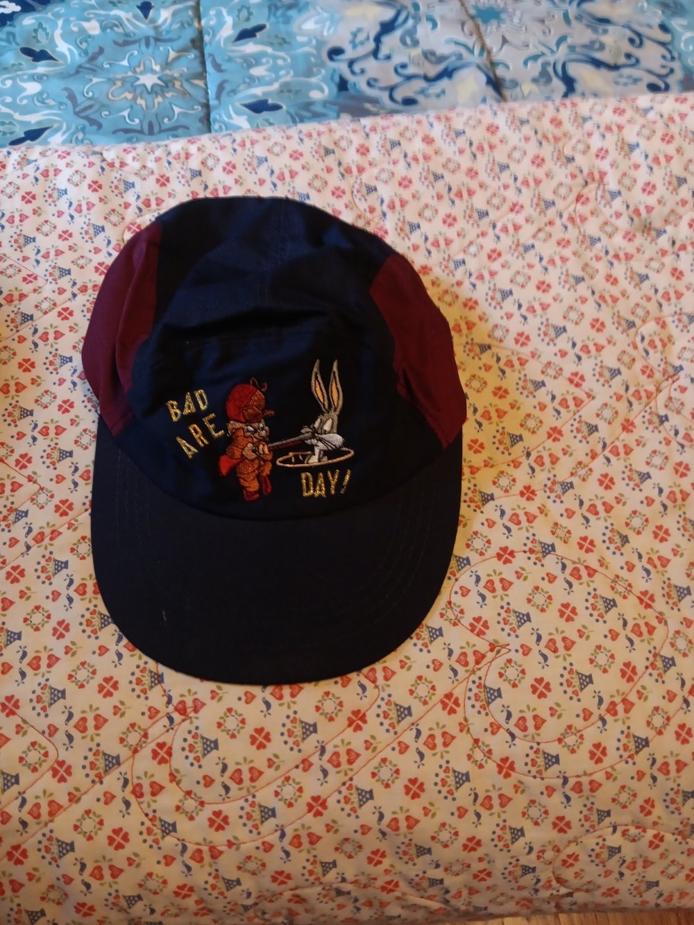 Unisex  Bugs Bunny and Elmer Fudd Embroidered Cap - "Bad Hare Day"